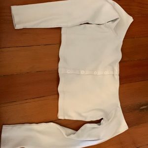 White button down long sleeve crop top